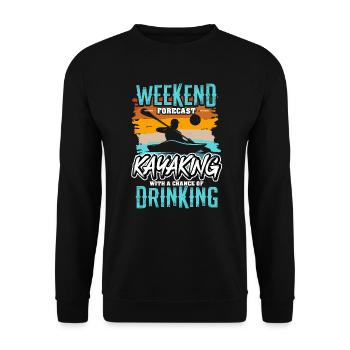 Kanu Weekend forecast Kayaking Kayak - Unisex Pullover - Schwarz - Vorne - Alina (178cm) & Michal (187cm)