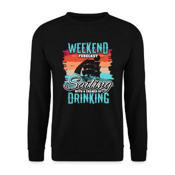 Segler Segelschiff Segelboot - Unisex Pullover - Schwarz - Vorne - Alina (178cm) & Michal (187cm)