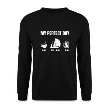 Sailor Sailing Ship Sailboat - Unisex Sweatshirt - black - Front - Alina (178cm) & Michal (187cm)