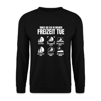 Segler Segelschiff Segelboot - Unisex Pullover - Schwarz - Vorne - Alina (178cm) & Michal (187cm)