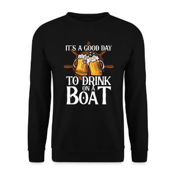 Segler Segelschiff Segelboot - Unisex Pullover - Schwarz - Vorne - Alina (178cm) & Michal (187cm)