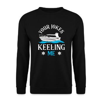 Segler Segelschiff Segelboot - Unisex Pullover - Schwarz - Vorne - Alina (178cm) & Michal (187cm)
