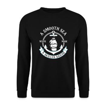 Segler Segelschiff Segelboot - Unisex Pullover - Schwarz - Vorne - Alina (178cm) & Michal (187cm)