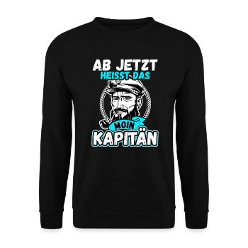 Bestandener Bootsführerschein Kapitän - Unisex Pullover - Schwarz - Vorne - Alina (178cm) & Michal (187cm)