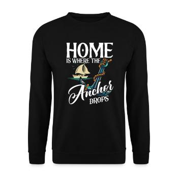 Segler Segelschiff Segelboot - Unisex Pullover - Schwarz - Vorne - Alina (178cm) & Michal (187cm)