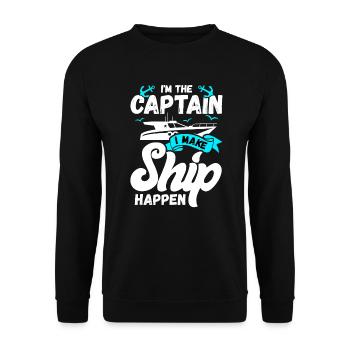Segler Segelschiff Segelboot - Unisex Pullover - Schwarz - Vorne - Alina (178cm) & Michal (187cm)