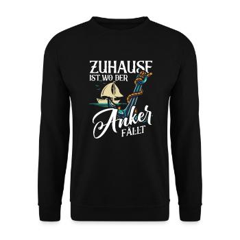 Segler Segelschiff Segelboot - Unisex Pullover - Schwarz - Vorne - Alina (178cm) & Michal (187cm)