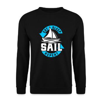 Segler Segelschiff Segelboot - Unisex Pullover - Schwarz - Vorne - Alina (178cm) & Michal (187cm)