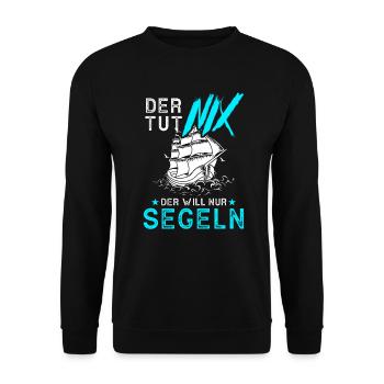 Segler Segelschiff Segelboot - Unisex Pullover - Schwarz - Vorne - Alina (178cm) & Michal (187cm)