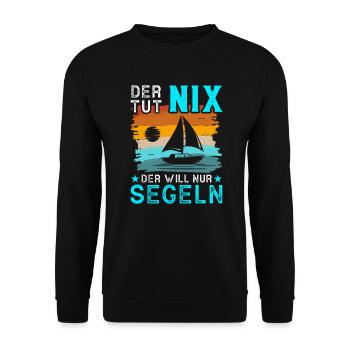 Segler Segelschiff Segelboot - Unisex Pullover - Schwarz - Vorne - Alina (178cm) & Michal (187cm)