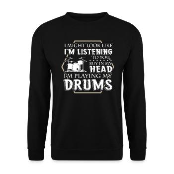 Drummer - Unisex Pullover - Schwarz - Vorne - Alina (178cm) & Michal (187cm)