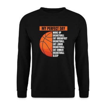 Funny Basketball Player Coach - Unisex Sweatshirt - black - Front - Alina (178cm) & Michal (187cm)