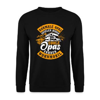 Camping Kastenwagen Coole Opas fahren - Unisex Pullover - Schwarz - Vorne - Alina (178cm) & Michal (187cm)