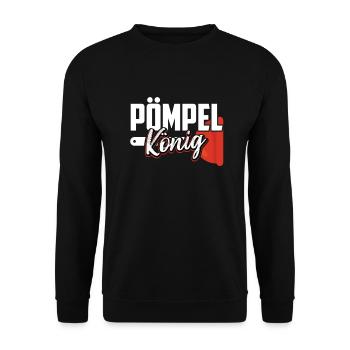 Pömpel König Klempner Spruch Heizungsbauer - Unisex Pullover - Schwarz - Vorne - Alina (178cm) & Michal (187cm)