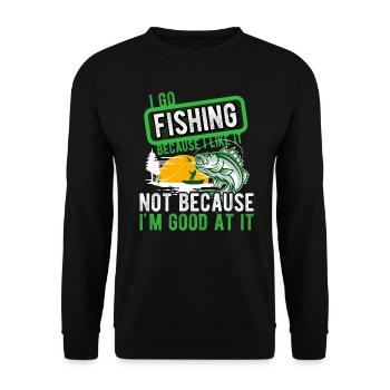 Angler Hobbyangler Fischer - Unisex Pullover - Schwarz - Vorne - Alina (178cm) & Michal (187cm)