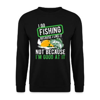 Angler Hobbyangler Fischer - Unisex Pullover - Schwarz - Vorne - Alina (178cm) & Michal (187cm)