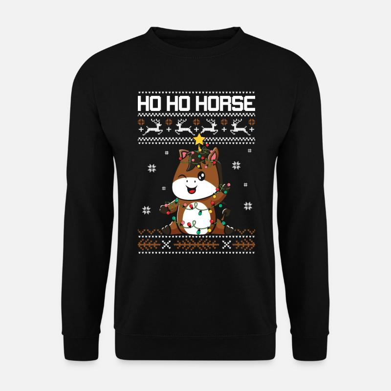 Weihnachten Pferde Geschenke - Unisex Pullover - Schwarz