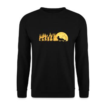 Evolution Angler Fishing - Unisex Sweatshirt - black - Front - Alina (178cm) & Michal (187cm)