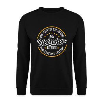 FLEISCHER Rente 2023 eine echte Legende verlässt - Unisex Pullover - Schwarz - Vorne - Alina (178cm) & Michal (187cm)