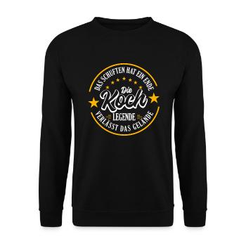 KOCH Rente 2023 eine echte Legende verlässt das - Unisex Pullover - Schwarz - Vorne - Alina (178cm) & Michal (187cm)