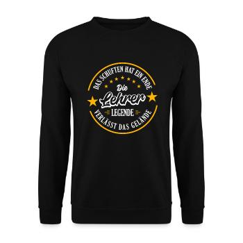 TEACHER Pension 2023 a real legend leaves the - Unisex Sweatshirt - black - Front - Alina (178cm) & Michal (187cm)