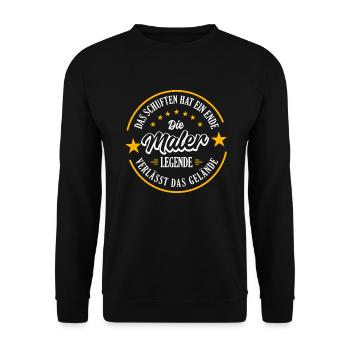 MALER Rente 2023 eine echte Legende verlässt das - Unisex Pullover - Schwarz - Vorne - Alina (178cm) & Michal (187cm)