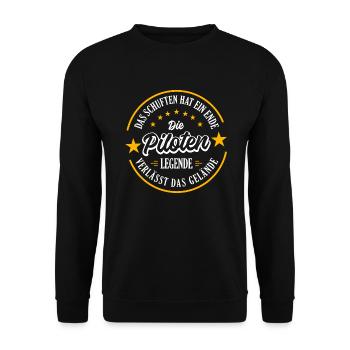PILOT Pension 2025 a real legend is leaving the - Unisex Sweatshirt - black - Front - Alina (178cm) & Michal (187cm)