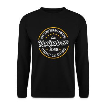 TAXI DRIVER Pension 2023 laisse une véritable légende - Sweat-shirt Unisexe - noir - Devant - Alina (178cm) & Michal (187cm)