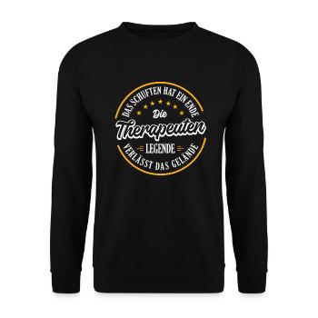 THÉRAPEUTE Pension 2023 laisse une véritable légende - Sweat-shirt Unisexe - noir - Devant - Alina (178cm) & Michal (187cm)