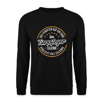 ANIMAL KEEPER Pension 2023 leaves a real legend - Unisex Sweatshirt - black - Front - Alina (178cm) & Michal (187cm)