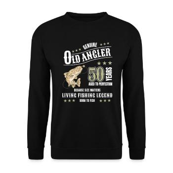 50th birthday fishing 50 years old fisherman 1973 - Unisex Sweatshirt - black - Front - Alina (178cm) & Michal (187cm)