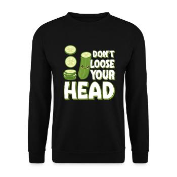 Lustiges Gurkenliebhaber Wortspiel Don't loose - Unisex Pullover - Schwarz - Vorne - Alina (178cm) & Michal (187cm)