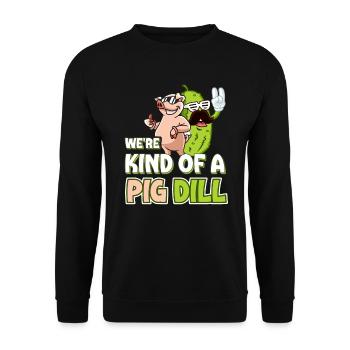 Lustiges Gurkenliebhaber Wortspiel Kind of a pig d - Unisex Pullover - Schwarz - Vorne - Alina (178cm) & Michal (187cm)