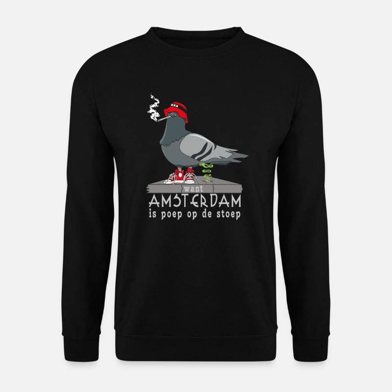 Amsterdam est caca sur le pas de la porte - Sweat-shirt Unisexe - noir