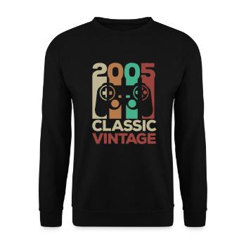 2005 18e anniversaire Retro Vintage Gamer - Sweat-shirt Unisexe - noir - Devant - Alina (178cm) & Michal (187cm)