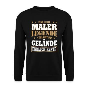 Ruhestand Maler Perfekt Für Maler In Rente - Unisex Pullover - Schwarz - Vorne - Alina (178cm) & Michal (187cm)