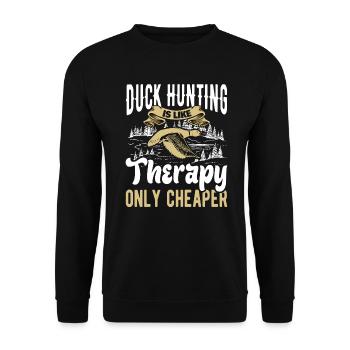 Chasseurs de canards Chiens de chasse aux canards excursion de chasse - Sweat-shirt Unisexe - noir - Devant - Alina (178cm) & Michal (187cm)