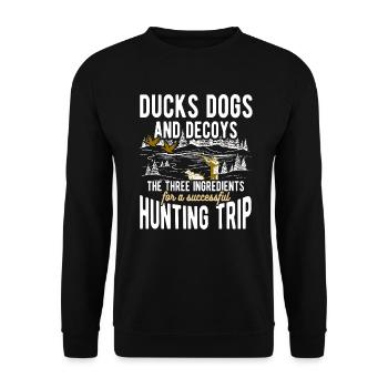 Chasseurs de canards Chiens de chasse aux canards excursion de chasse - Sweat-shirt Unisexe - noir - Devant - Alina (178cm) & Michal (187cm)