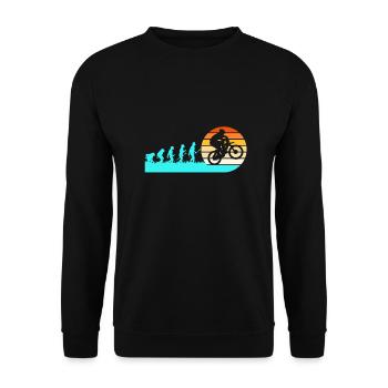 Fahrräder Radfahrer Evolution Mountainbiker - Unisex Pullover - Schwarz - Vorne - Alina (178cm) & Michal (187cm)