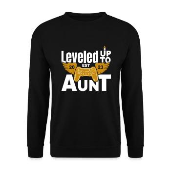 Leveled Up Zur Tante 2023 - Unisex Sweatshirt - black - Front - Alina (178cm) & Michal (187cm)