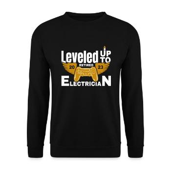 Retirement Retired Electrician Retirement 2023 - Unisex Sweatshirt - black - Front - Alina (178cm) & Michal (187cm)