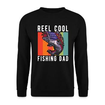 Accessoires de pêche pour la fête des pères, Reel Cool Dad - Sweat-shirt Unisexe - noir - Devant - Alina (178cm) & Michal (187cm)