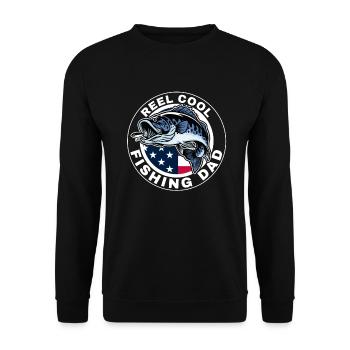 Accessoires de pêche pour la fête des pères, Reel Cool Dad - Sweat-shirt Unisexe - noir - Devant - Alina (178cm) & Michal (187cm)