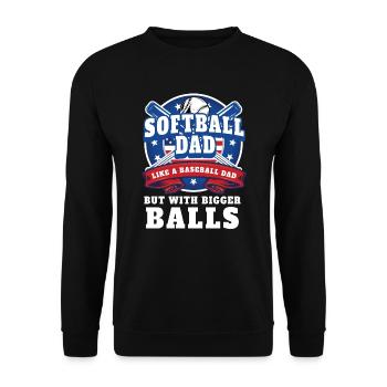 Vintage Softball Dad Like A Baseball Dad Us Flag - Unisex Sweatshirt - black - Front - Alina (178cm) & Michal (187cm)