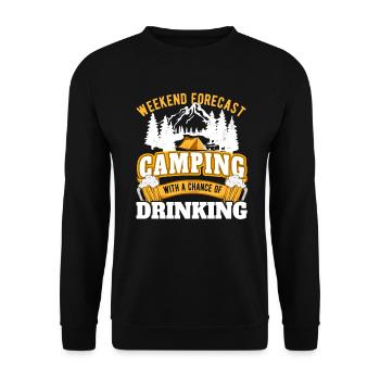 Weekend forecast camping with a chance to - Unisex Sweatshirt - black - Front - Alina (178cm) & Michal (187cm)