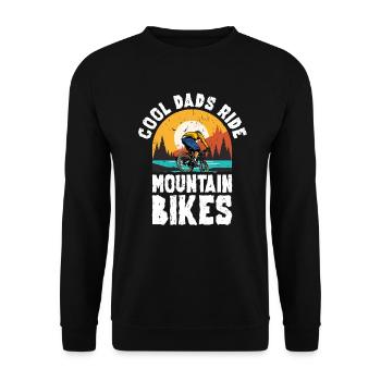 Father Papa Mountain biker - Unisex Sweatshirt - black - Front - Alina (178cm) & Michal (187cm)