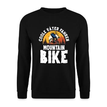 Mountain Bike Papa Vater - Unisex Pullover - Schwarz - Vorne - Alina (178cm) & Michal (187cm)