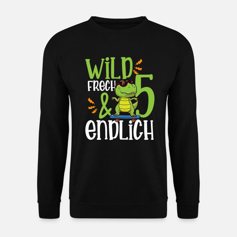 Wild Frech & endlich 5 fünfter Geburtstag - Unisex Pullover - Schwarz