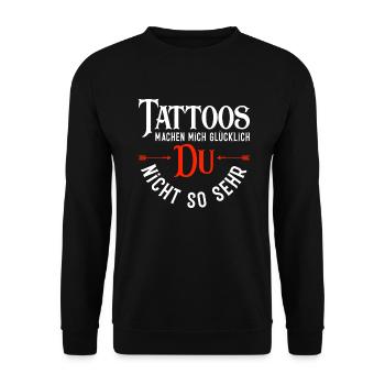 Tattoo Man Woman Tattooed - Unisex Sweatshirt - black - Front - Alina (178cm) & Michal (187cm)