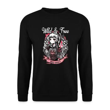 Tattoo Man Woman Girl Tattooed - Unisex Sweatshirt - black - Front - Alina (178cm) & Michal (187cm)